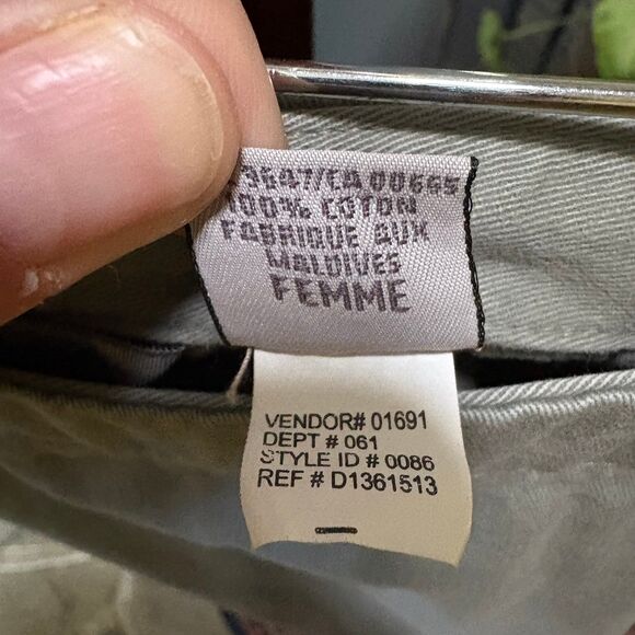 Eddie Bauer Long A-Line 100% Cotton Khaki Skirt w/ Tortoise Buttons size 8 - Picture 8 of 8